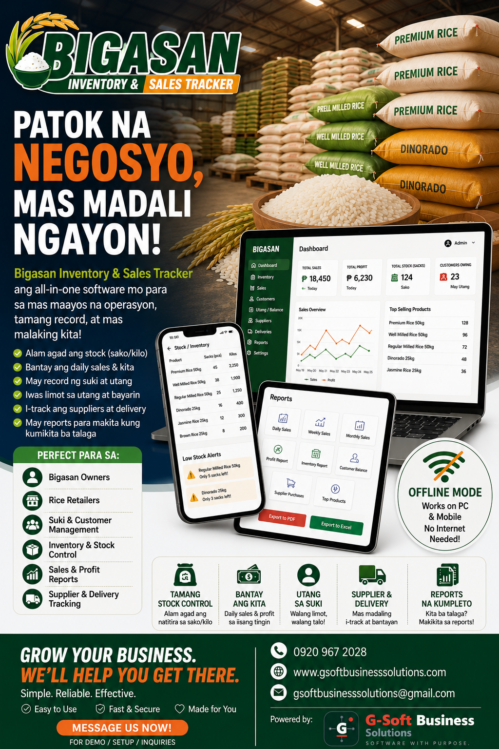 Bigasan Inventory & Sales Tracker Poster